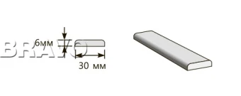 Притворная планка 2000*30*6 Т-01 (ДубНат) для строительных дверей