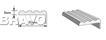 Наличник "Т" Тип-3 2130*80*8 Creamy