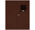 Влагостойкая дверь ПВХ EtaDoor с передаточным окном коричневая двухстворчатая с алюминиевой кромкой