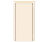 Влагостойкая дверь ПВХ EtaDoor глухая кремовая маятниковая одностворчатая с алюминиевой кромкой